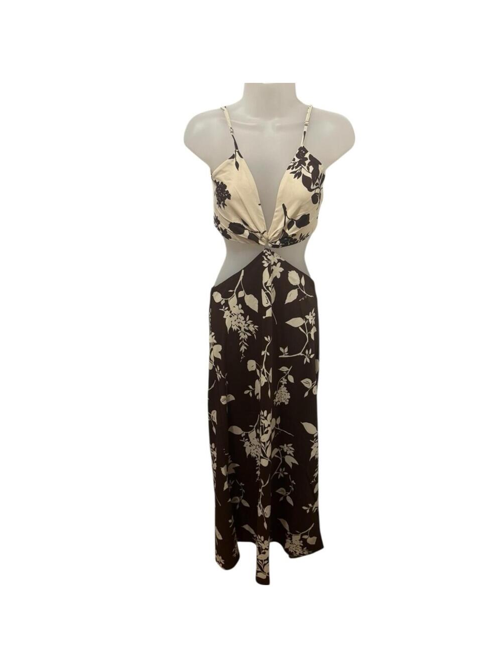 NWT $120 A+F Slip Floral Cutout Midi Medium Boho Summer Vacation Maddy Perez - Picture 2 of 7